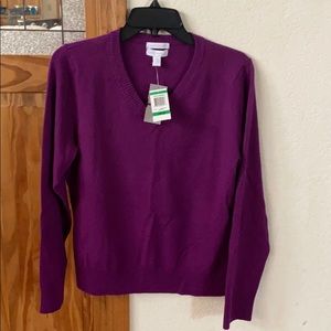 Charter Club Purple V-Neck Sweater NWT